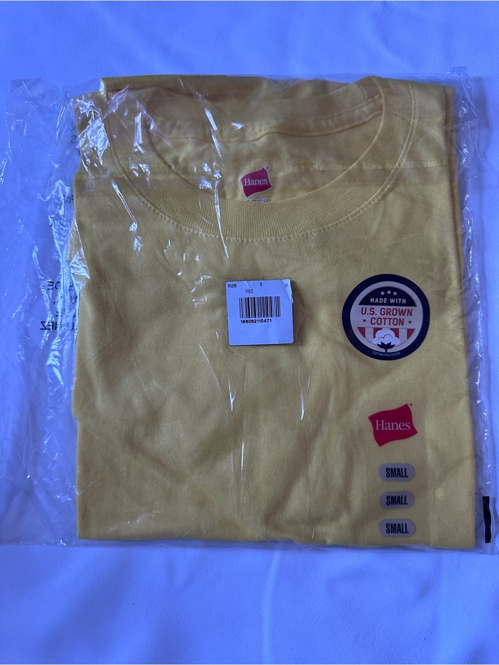 Hanes Men's Yellow Short Sleeve Crewneck T-Shirt
